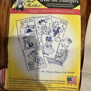 Vintage Nursery Rhyme Iron-On Transfers - Yellow